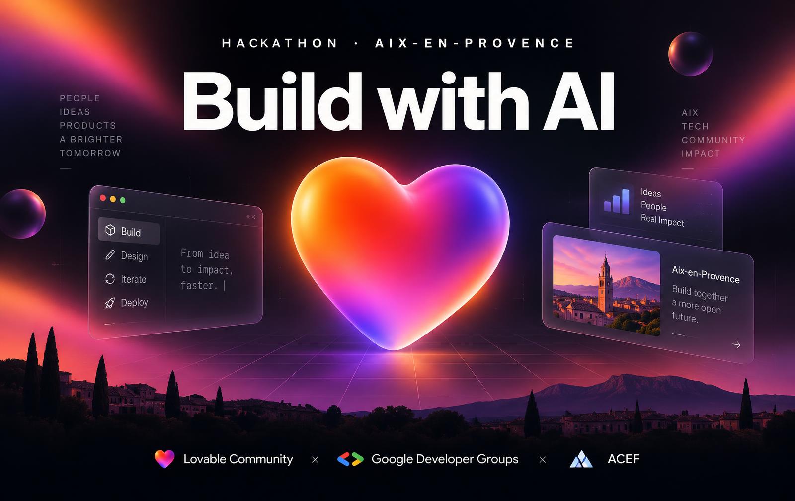 Build with AI (Lovable Hub) · Lovable Community × Google Developer Groups × ACEF Aix-en-Provence